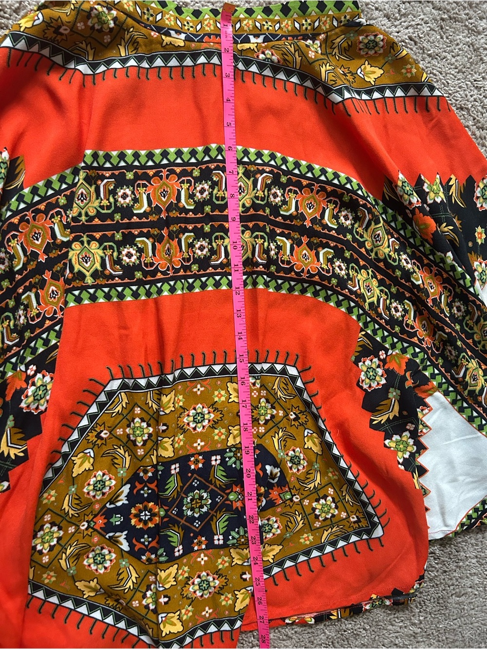 FARM Rio Red Multicolor Asymmetrical Boho Skirt - Picture 5 of 7